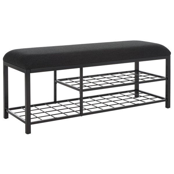 Milligan Open Shelf Bench W/Cushion/Black