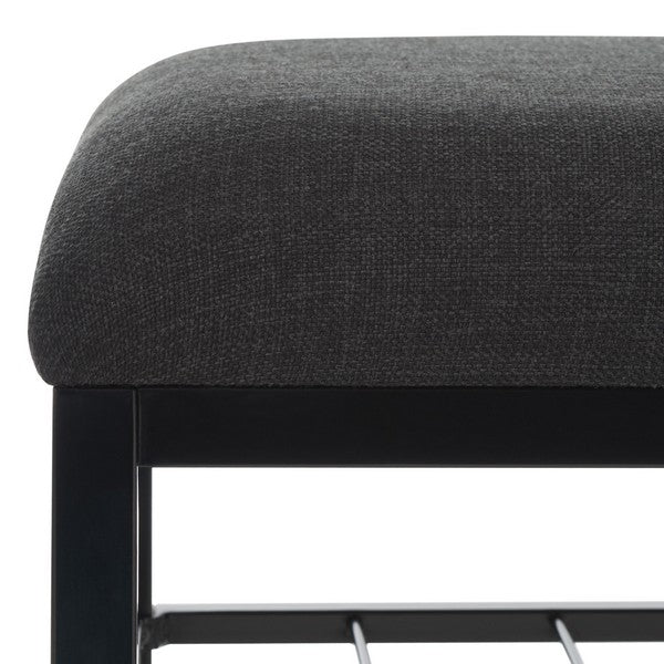 Milligan Open Shelf Bench W/Cushion/Black