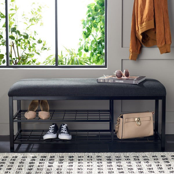 Milligan Open Shelf Bench W/Cushion/Black