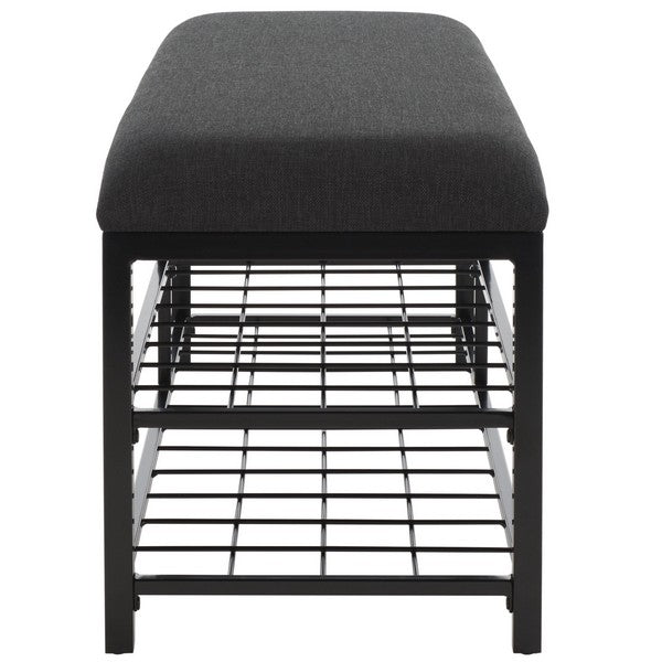 Milligan Open Shelf Bench W/Cushion/Black