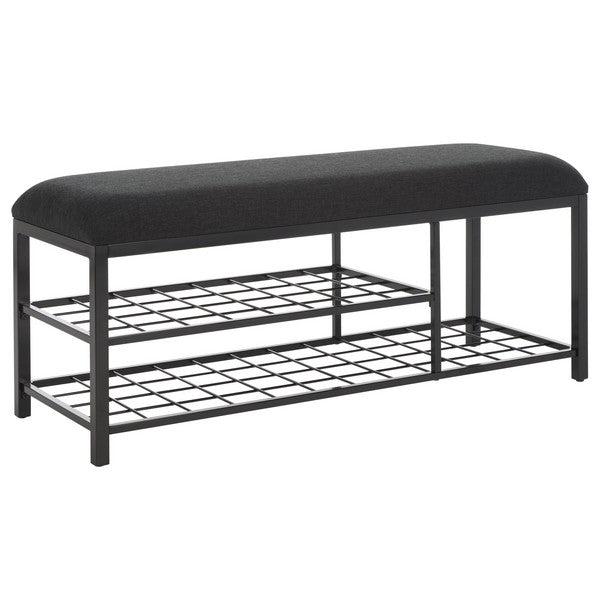 Milligan Open Shelf Bench W/Cushion/Black