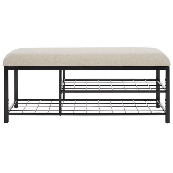 Milligan Open Shelf Bench W/ Cushion/Cream