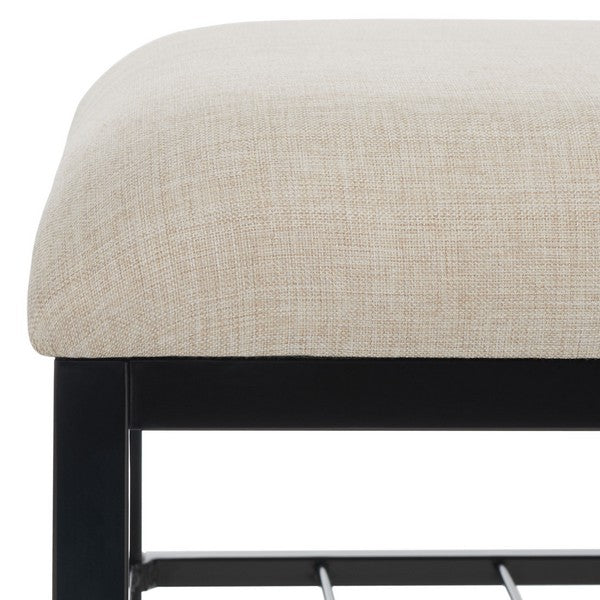 Milligan Open Shelf Bench W/ Cushion/Cream