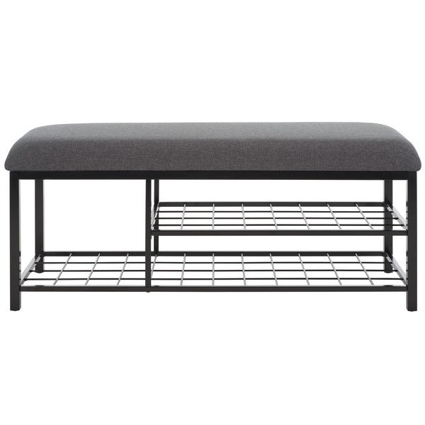 Milligan Open Shelf Bench W/Cushion/Dark Grey