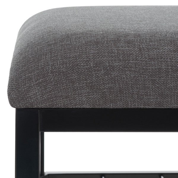 Milligan Open Shelf Bench W/Cushion/Dark Grey