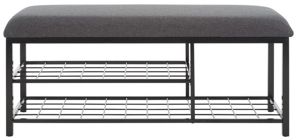 Milligan Open Shelf Bench W/Cushion/Dark Grey