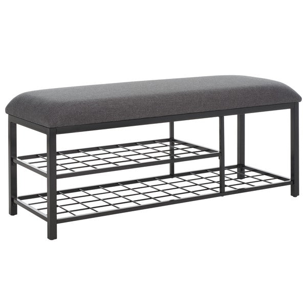 Milligan Open Shelf Bench W/Cushion/Dark Grey