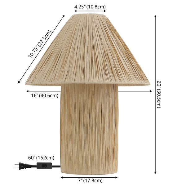 Cassie Paper Rope Table Lamp – Natural Boho Lighting