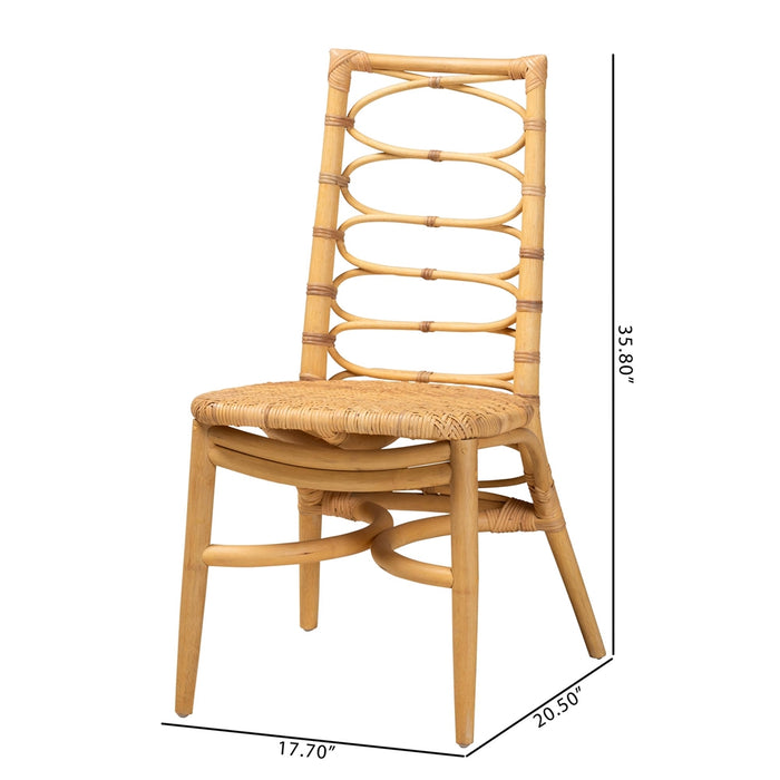 BALI & PARI LISBON BOHEMIAN NATURAL RATTAN DINING CHAIR
