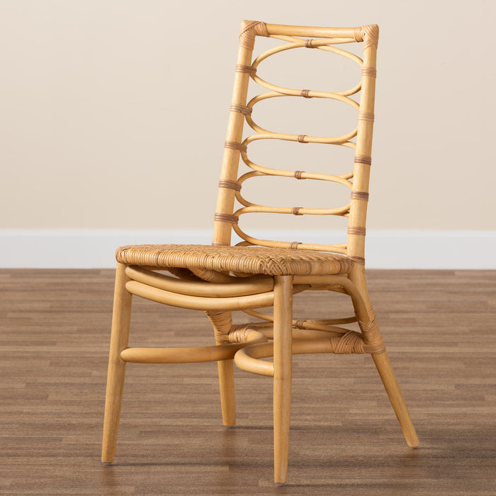 BALI & PARI LISBON BOHEMIAN NATURAL RATTAN DINING CHAIR