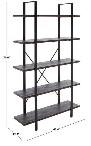 Euan 5 Shelf Cross Back Etagere/Cocoa Walnut