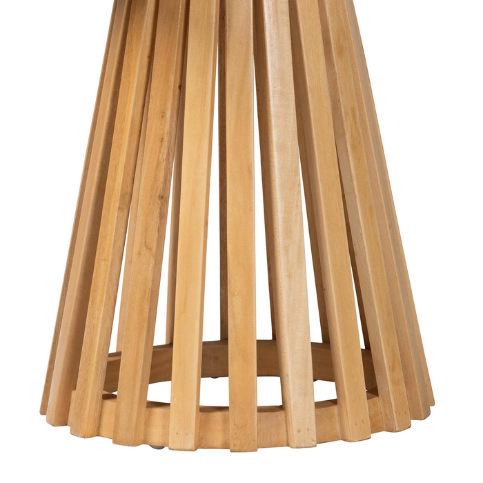 Caribic Modern Slatted Acacia Wood End Table