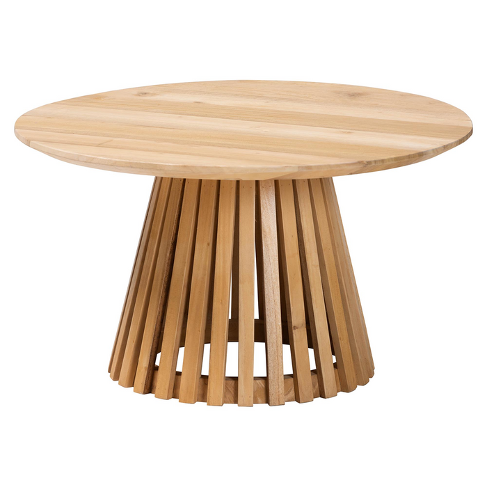 Caribic Modern Slatted Acacia Wood Coffee Table