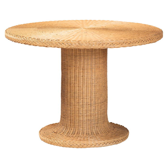 Farrow Bohemian Braided Light Honey Rattan Dining Table