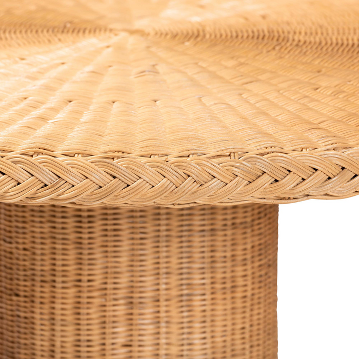 Farrow Bohemian Braided Light Honey Rattan Dining Table