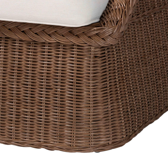 Derris Bohemian Peanut Brown Braided Rattan Sofa