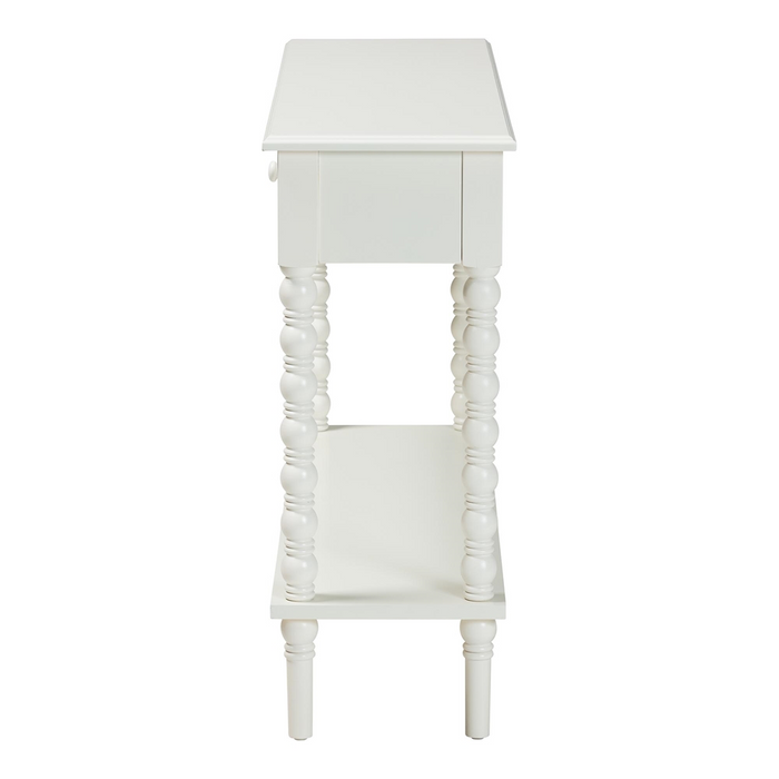 Malinda Classic White 2-Drawer Console Table with Spindle Legs