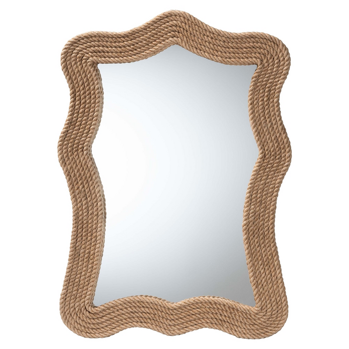 Quiana Coastal Woven Rope Accent Wall Mirror