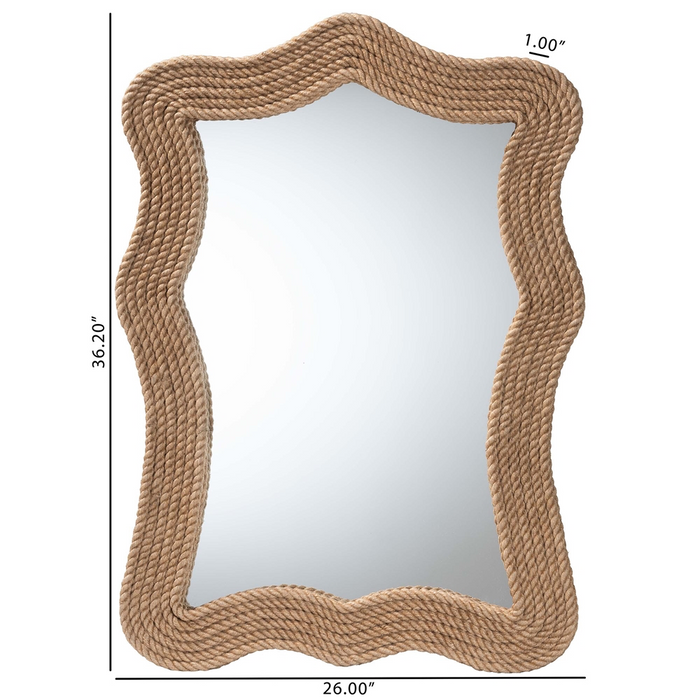 Quiana Coastal Woven Rope Accent Wall Mirror