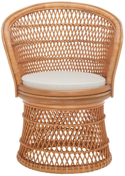 Iola Swivel Accent Chair W/ Cushion Natural White