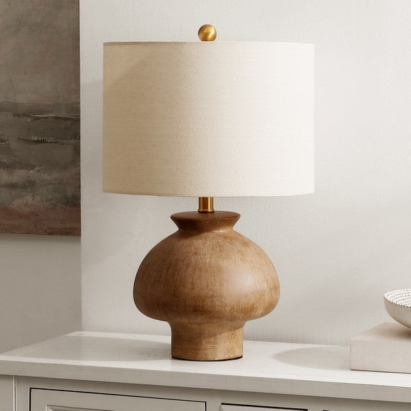 Noam Ceramic Table Lamp-– Light Brown Organic Modern Lamp