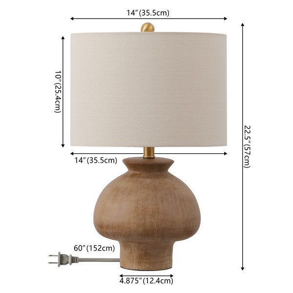 Noam Ceramic Table Lamp-– Light Brown Organic Modern Lamp