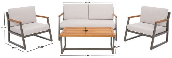 Randolph 4 Pc Living Set/Grey Light Grey