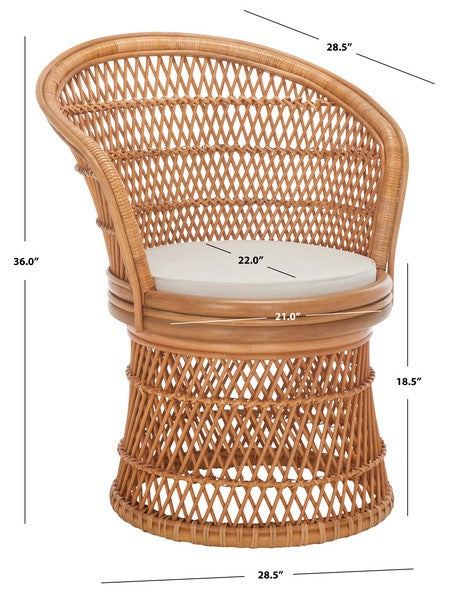 Iola Swivel Accent Chair W/ Cushion Natural White