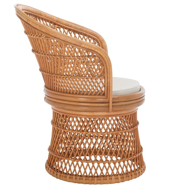 Iola Swivel Accent Chair W/ Cushion Natural White