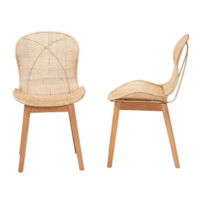 Sabelle Japandi Rattan 2 Piece Dining Chair