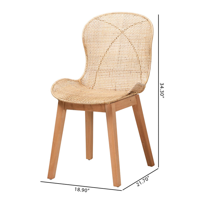 Sabelle Japandi Rattan 2 Piece Dining Chair