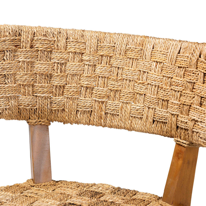 Sabit Bohemian Seagrass & Mahogany Wood Dining Chair