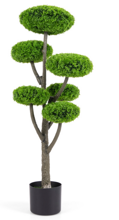 6-Ball Artificial Cypress Topiary Tree with Weighted Pot