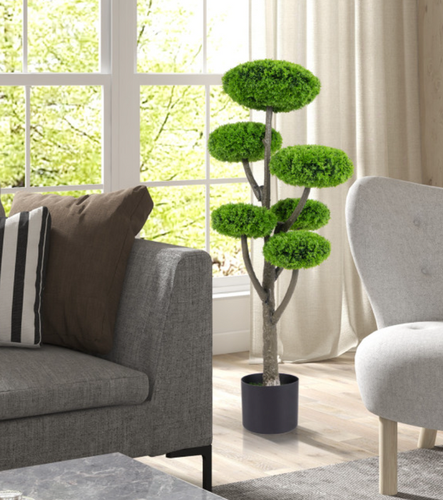 6-Ball Artificial Cypress Topiary Tree with Weighted Pot