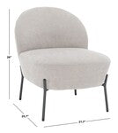 Brax Petite Slipper Chair/Light Grey