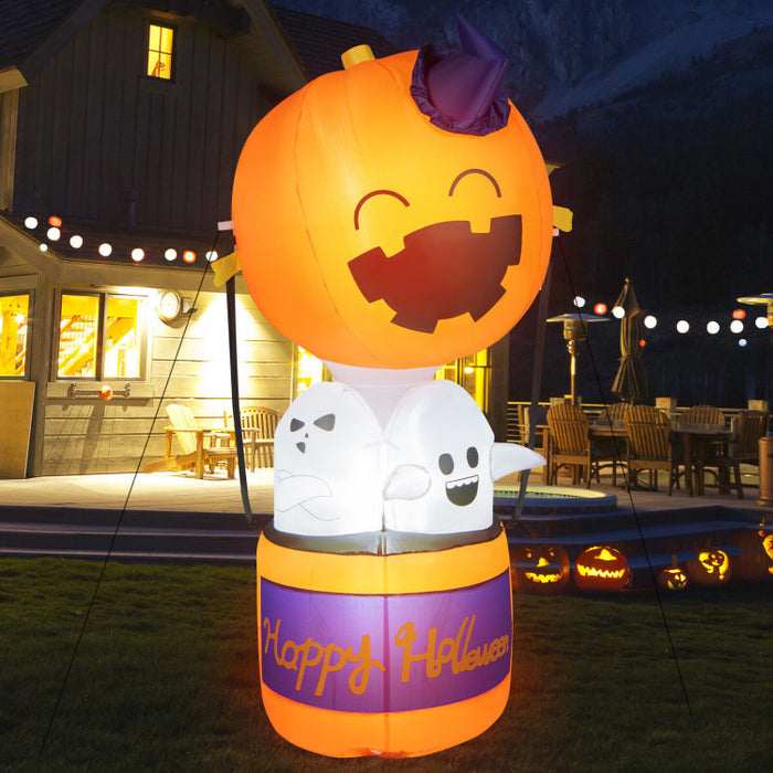 6 Feet Halloween Inflatable Pumpkin Hot Air Balloon Ghost Yard Decor