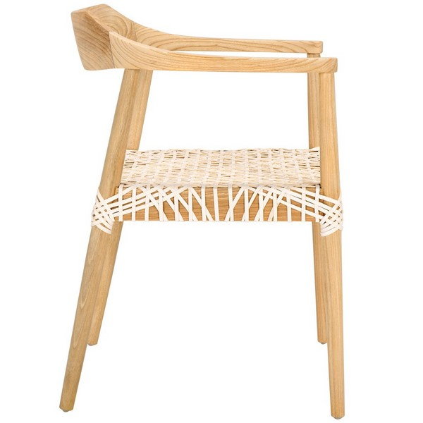 Munro Leather Woven Accent Chair/Natural White
