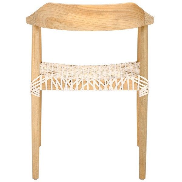Munro Leather Woven Accent Chair/Natural White