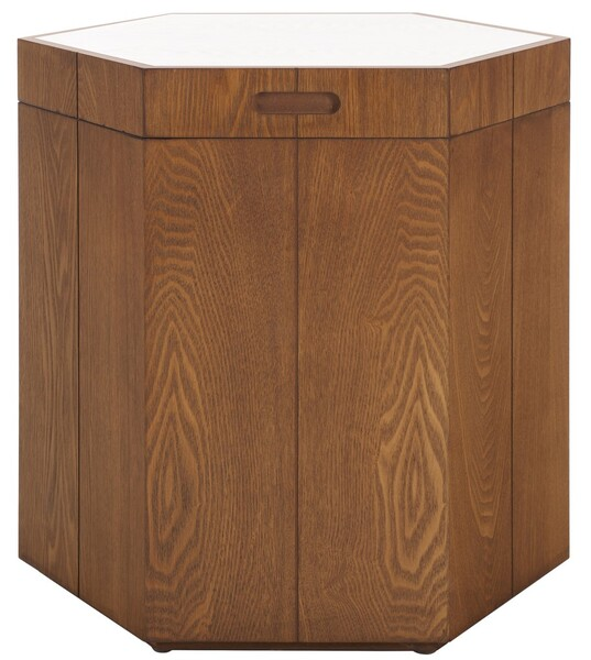 Rafaela Hexagon Accent Table/Walnut White