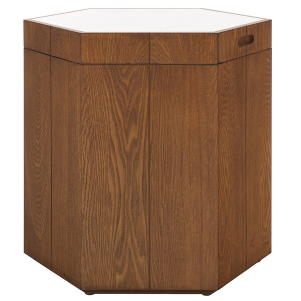 Rafaela Hexagon Accent Table/Walnut White
