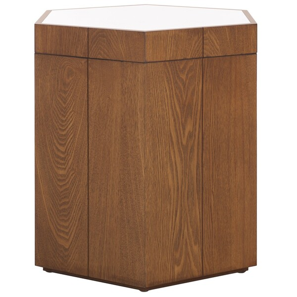 Rafaela Hexagon Accent Table/Walnut White