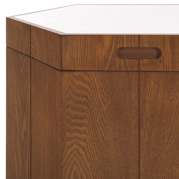 Rafaela Hexagon Accent Table/Walnut White
