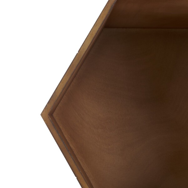 Rafaela Hexagon Accent Table/Walnut White