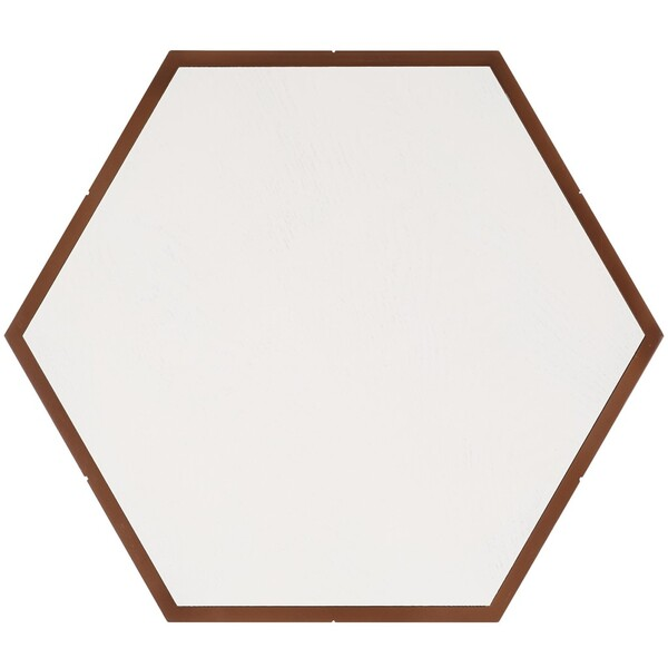 Rafaela Hexagon Accent Table/Walnut White