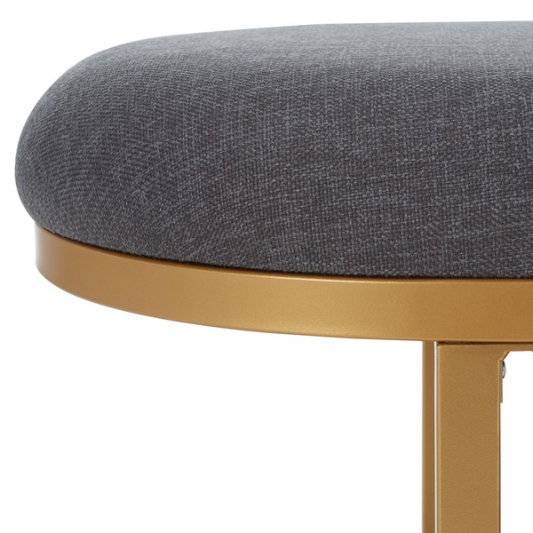 Iona Open Shelf Bench W/cushion/Dark Grey Walnut