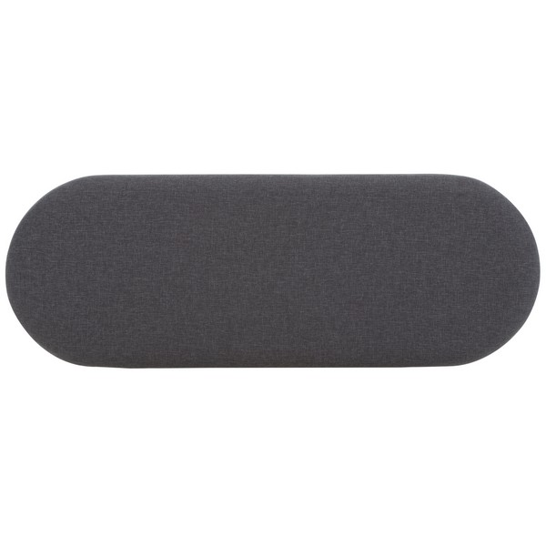 Iona Open Shelf Bench W/cushion/Dark Grey Walnut