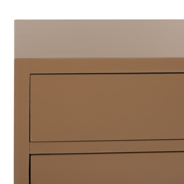 Nigel 2 Door 1 Drawer Chest/Taupe Brass