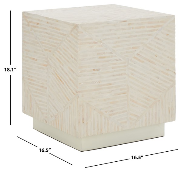 Kiely Square Stool/Champagne Faux Mother Of Pearl