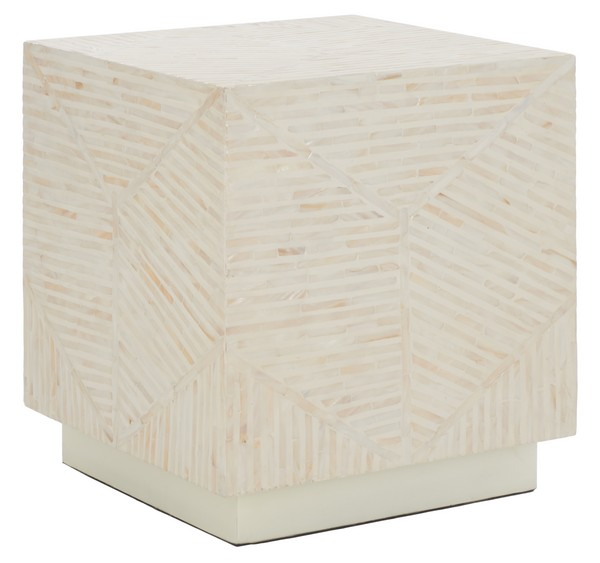 Kiely Square Stool/Champagne Faux Mother Of Pearl