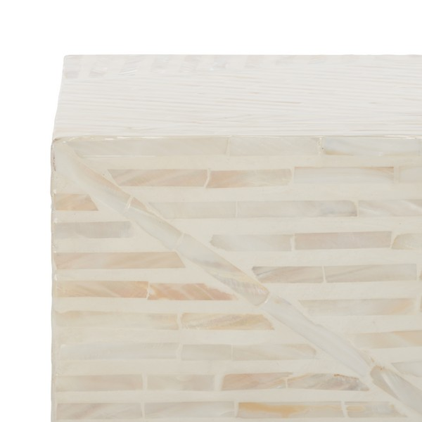 Kiely Square Stool/Champagne Faux Mother Of Pearl